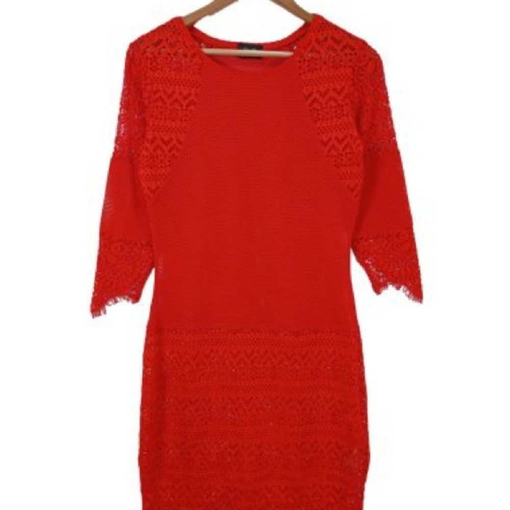 Liu Jo Elegant Red Lace Dress
